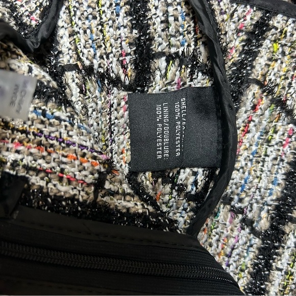 Bagatelle Collection Button Front Black and Confetti Tweed Mini Skirt Sz. M - Picture 11 of 16